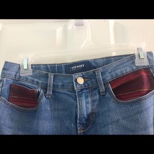 old navy pocket designed blue jeans